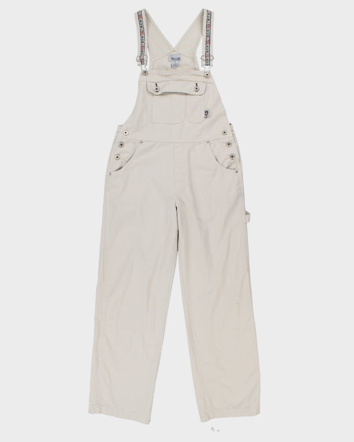 Vintage 90s/00s B.U.M. Equipment Cream Dungarees - W34 L30