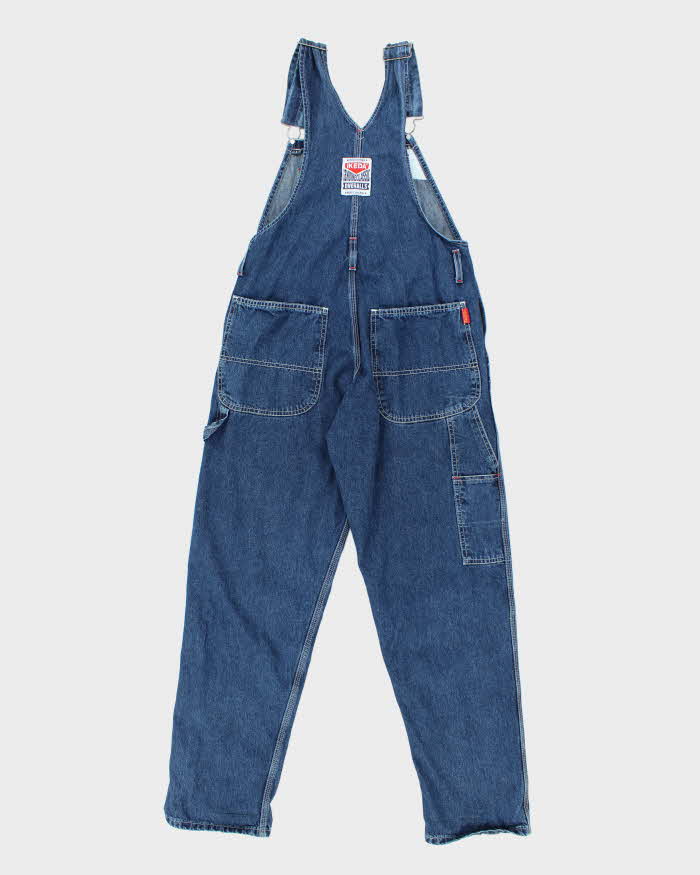 Vintage 90s Ikeda Dark Wash Carpenter Dungarees - W34 L31