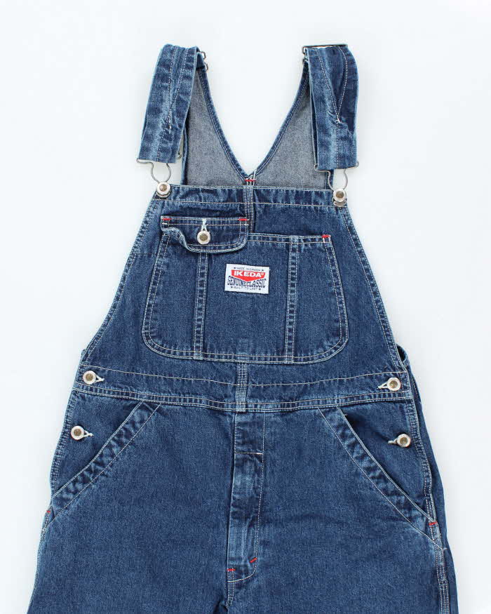 Vintage 90s Ikeda Dark Wash Carpenter Dungarees - W34 L31