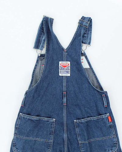 Vintage 90s Ikeda Dark Wash Carpenter Dungarees - W34 L31