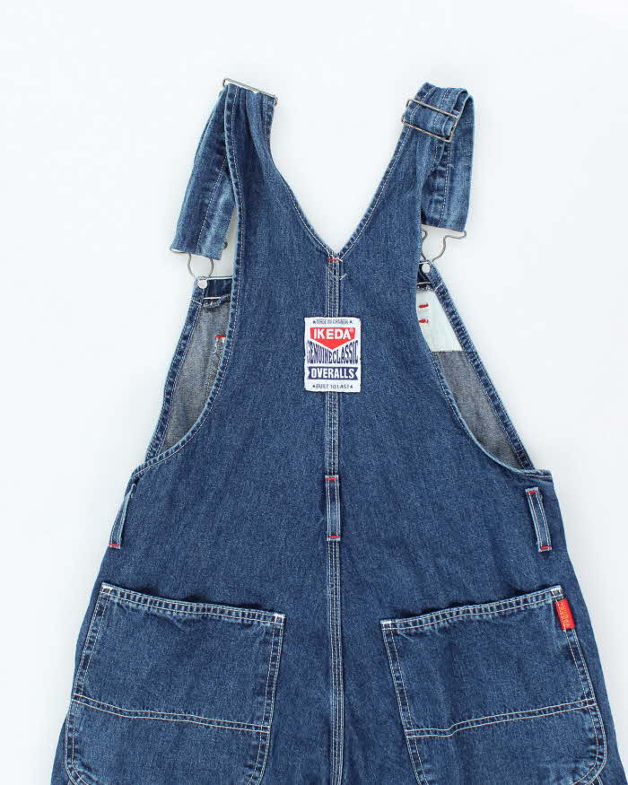 Vintage 90s Ikeda Dark Wash Carpenter Dungarees - W34 L31