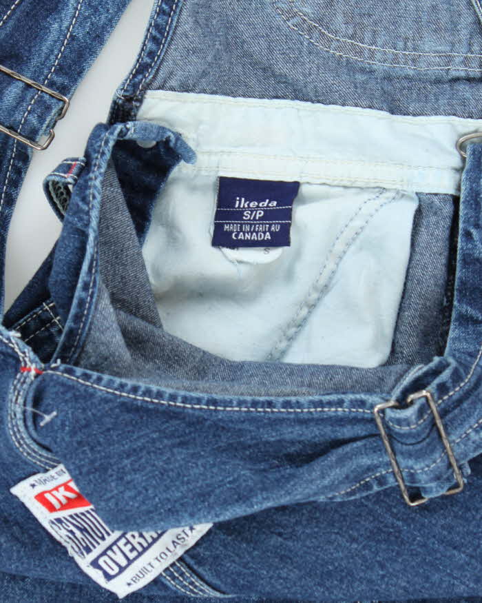 Vintage 90s Ikeda Dark Wash Carpenter Dungarees - W34 L31