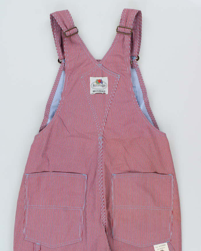 DSWT 1980s Fruit Of The Loom Pinstriped Dungarees - W31 L34