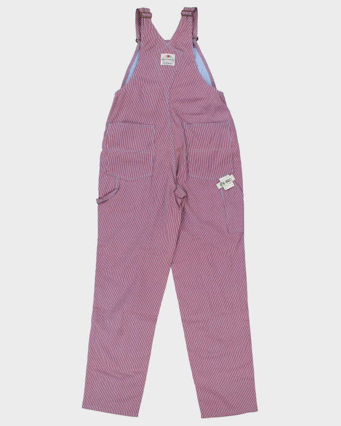 DSWT 1980s Fruit Of The Loom Pinstriped Dungarees - W33 L34