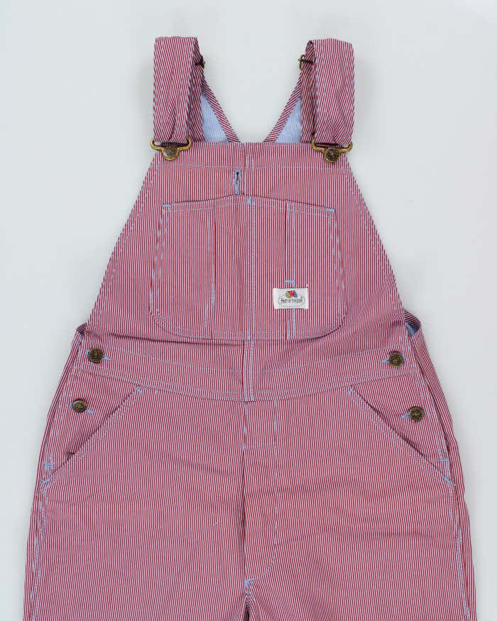 DSWT 1980s Fruit Of The Loom Pinstriped Dungarees - W33 L34