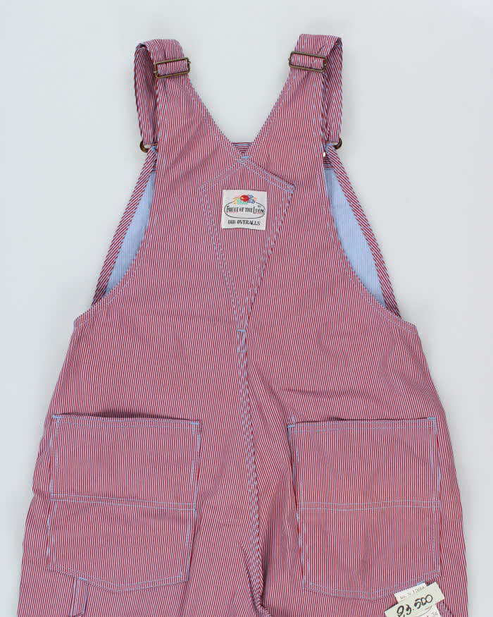 DSWT 1980s Fruit Of The Loom Pinstriped Dungarees - W33 L34