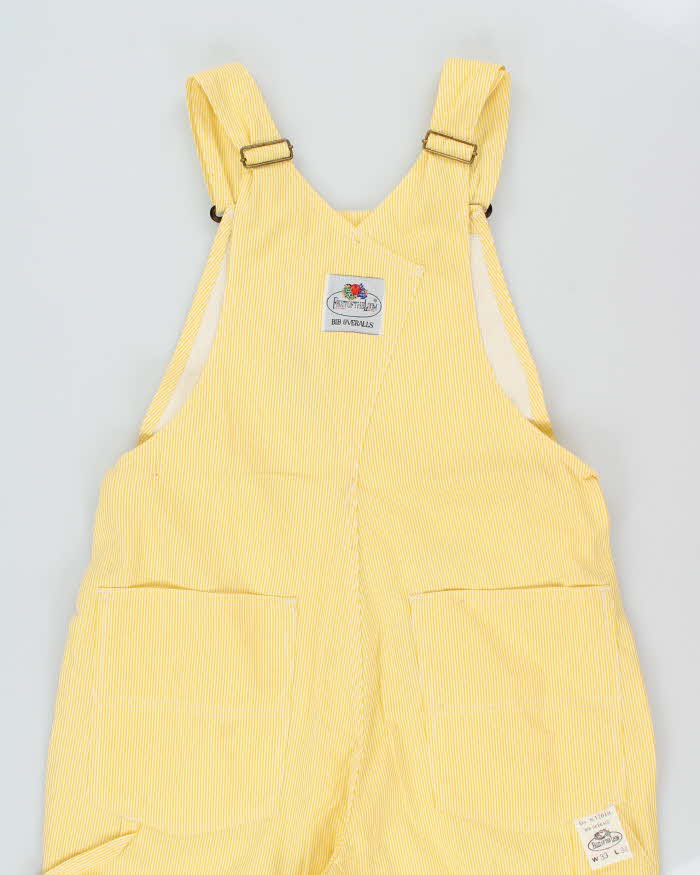 DSWT 1980s Fruit Of The Loom Pinstriped Dungarees - W33 L34