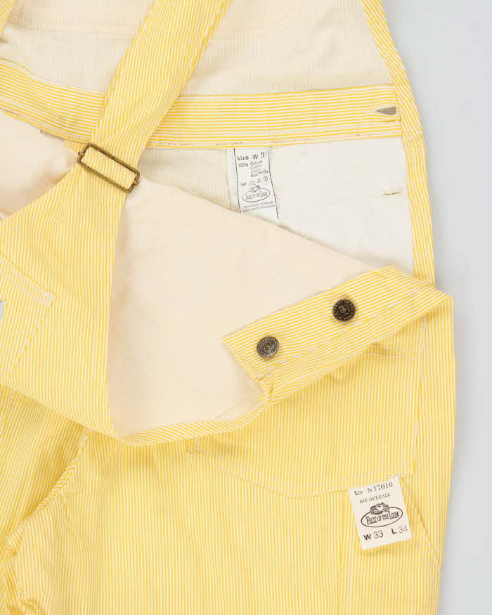 DSWT 1980s Fruit Of The Loom Pinstriped Dungarees - W33 L34