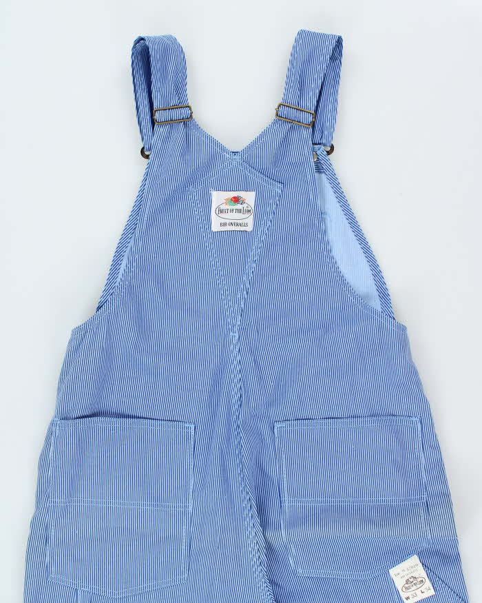 DSWT 1980s Fruit Of The Loom Pinstriped Dungarees - W33 L34