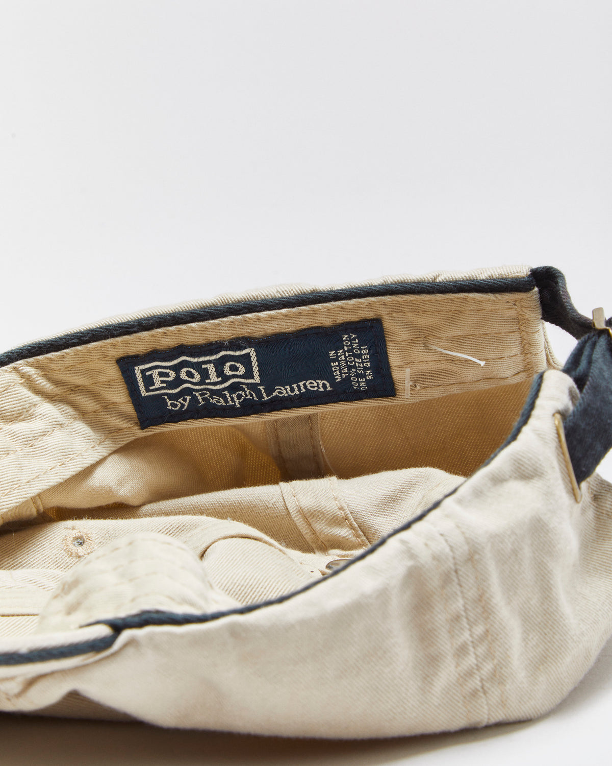 Vintage 1990s Polo Ralph Lauren Polo Sport Survival Team Mountain Rescue Patch Khaki Canvas Baseball Cap - OS