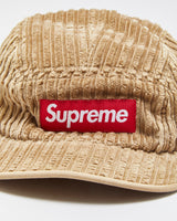 DS SS19 Supreme Rope Corduroy Made In USA Leather Strap 5-Panel Camp Cap - OS