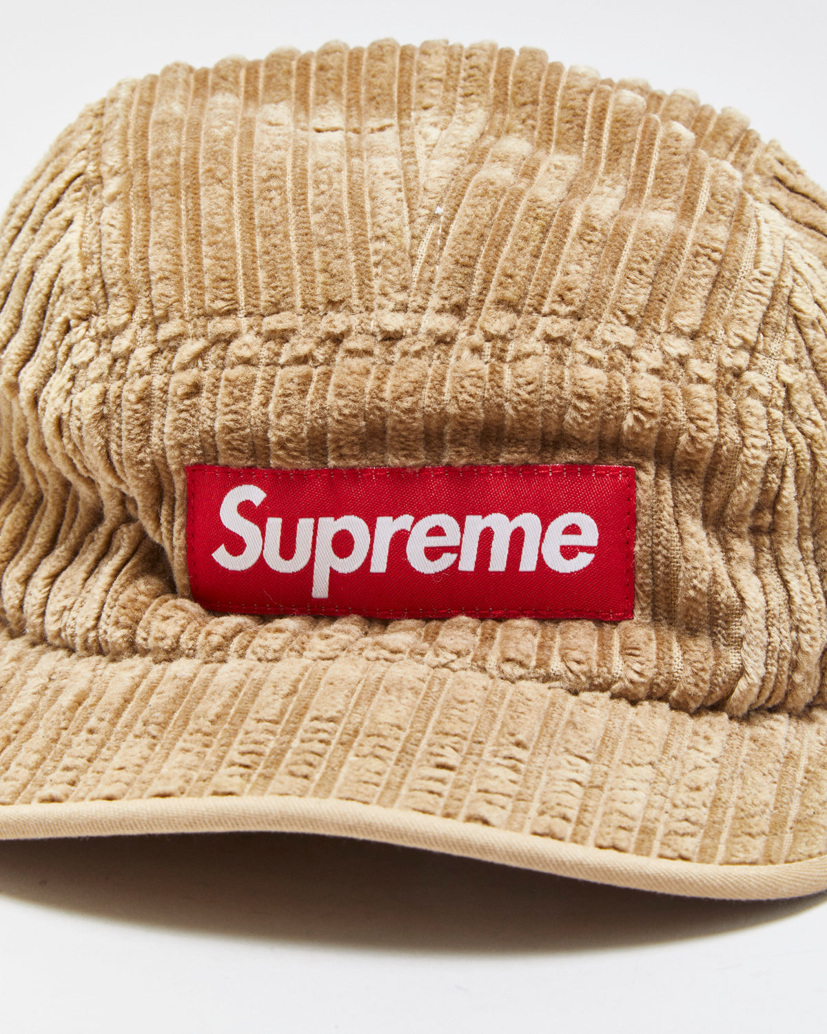 DS SS19 Supreme Rope Corduroy Made In USA Leather Strap 5-Panel Camp Cap - OS
