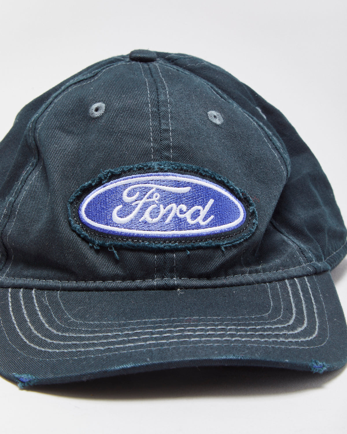 Vintage Ford Distressed Canvas Velcro Baseball Cap - OS