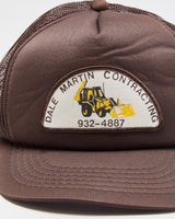Vintage 1980s Dale Martin Contracting Flat Brim Trucker Hat - OS