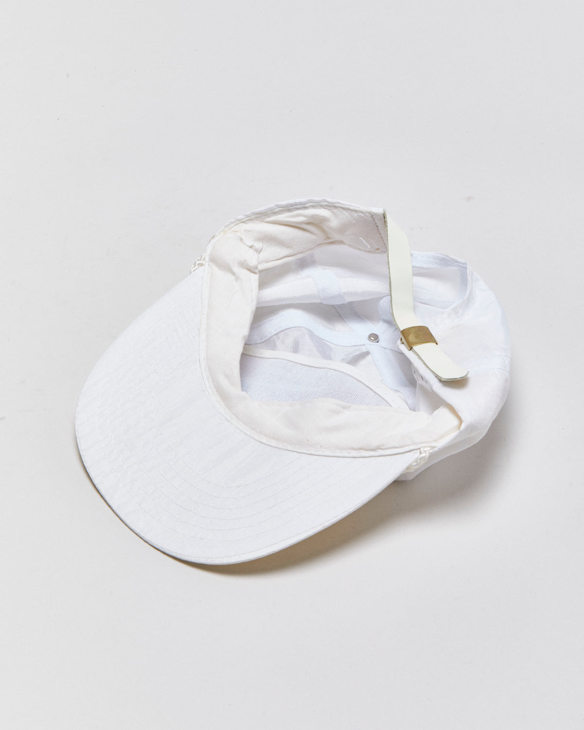 Vintage 1980s Esso Oil Leather Strap Rope Peak Flat Brim Shell Trucker Hat - OS