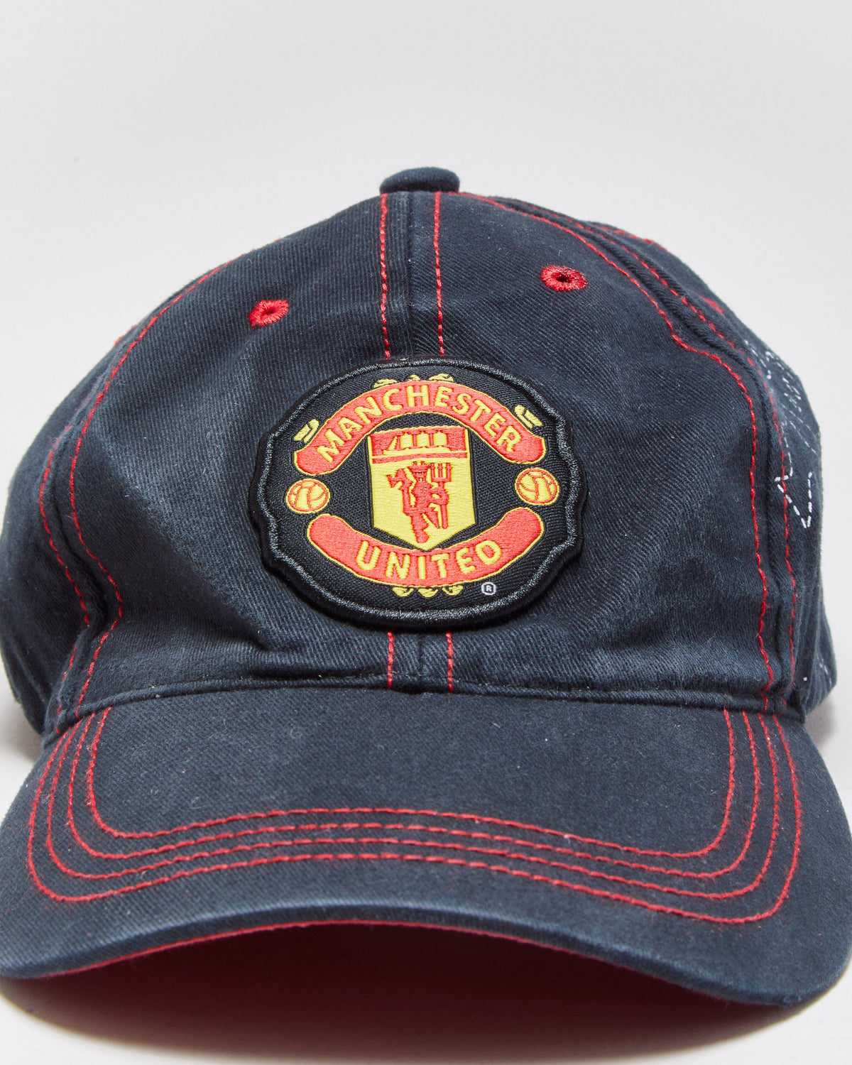 Vintage Y2K 00s Manchester United FC Contrast Stitch Canvas Baseball Cap - OS