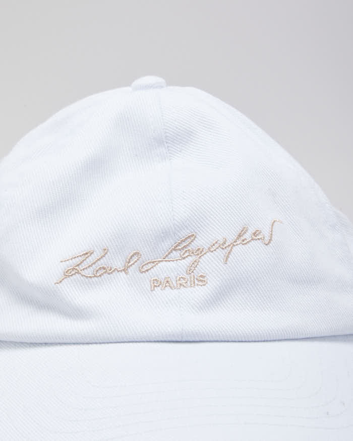 Karl Lagerfeld Embroidered White Cap - O/S