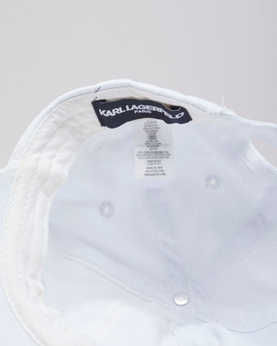 Karl Lagerfeld Embroidered White Cap - O/S