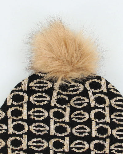 Vintage Y2K BeBe All Over Print Bobble Beanie - OS
