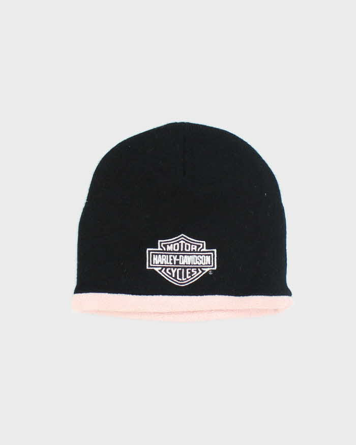 Vintage Y2K Harley Davidson Embroidered Logo Toque Beanie - OS