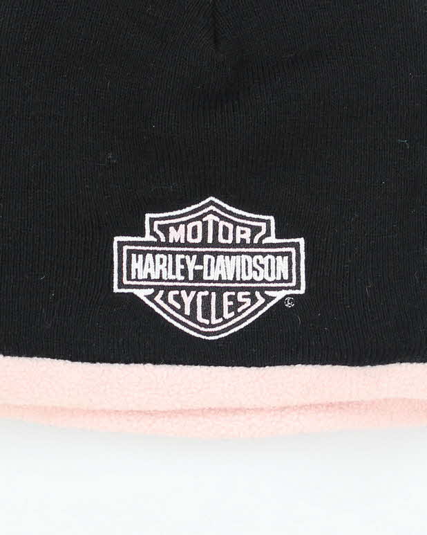 Vintage Y2K Harley Davidson Embroidered Logo Toque Beanie - OS