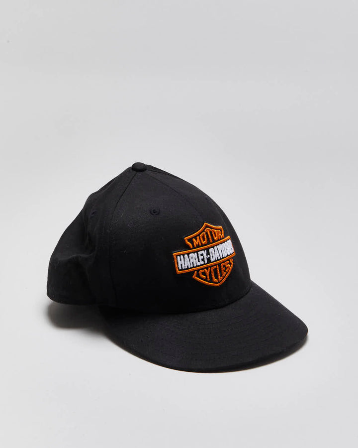 Vintage Black Harley Davidson New Era Fitted Cap -  L