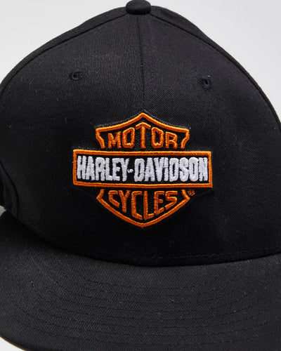 Vintage Black Harley Davidson New Era Fitted Cap -  L