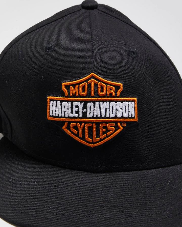 Vintage Black Harley Davidson New Era Fitted Cap -  L