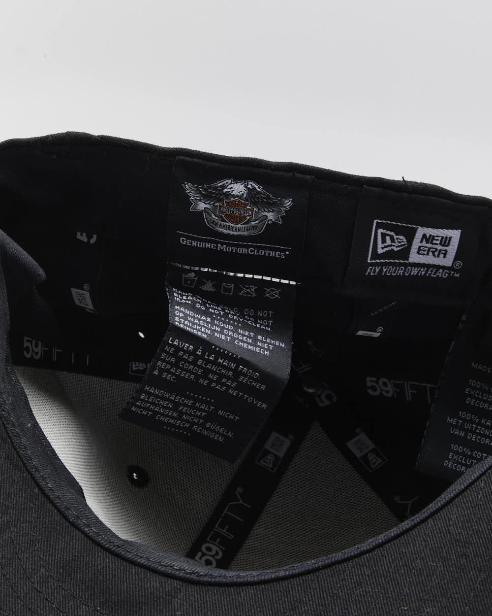 Vintage Black Harley Davidson New Era Fitted Cap -  L