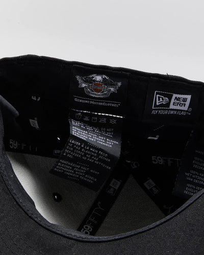 Vintage Black Harley Davidson New Era Fitted Cap -  L