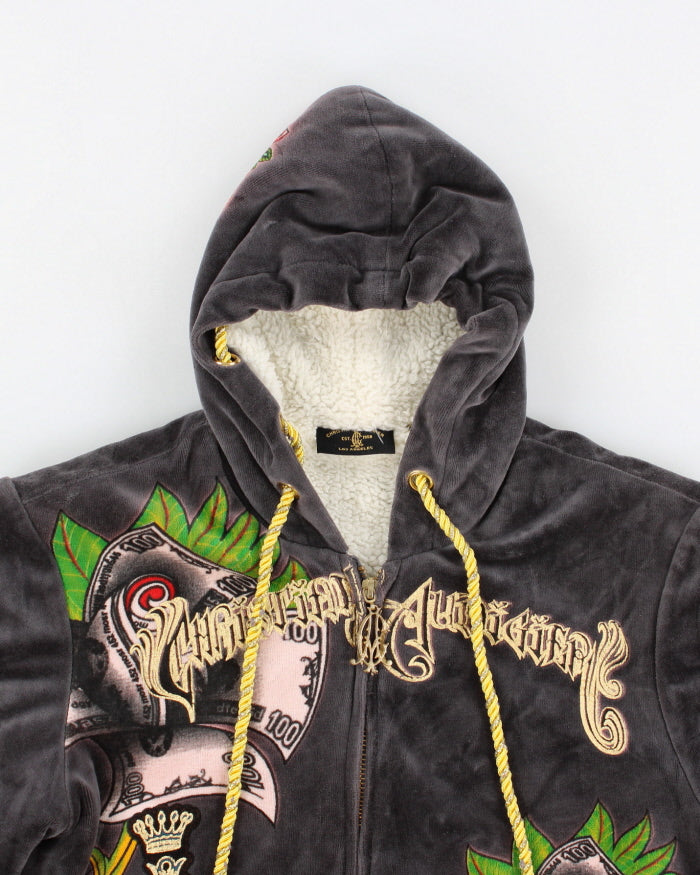 Rare Vintage 00s Christian Audigier X Ed Hardy Hoodie - S