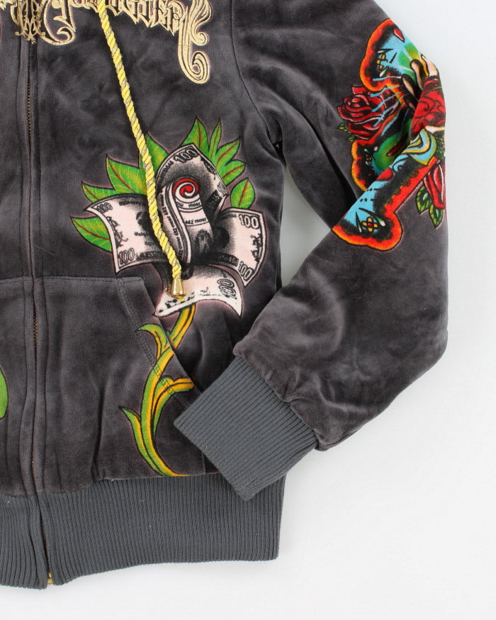 Rare Vintage 00s Christian Audigier X Ed Hardy Hoodie - S