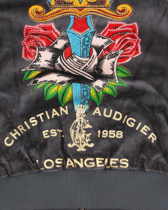 Rare Vintage 00s Christian Audigier X Ed Hardy Hoodie - S