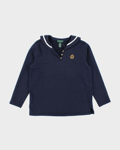 00s Ralph Lauren Sailor Collar Quarter Button Sweatshirt - L