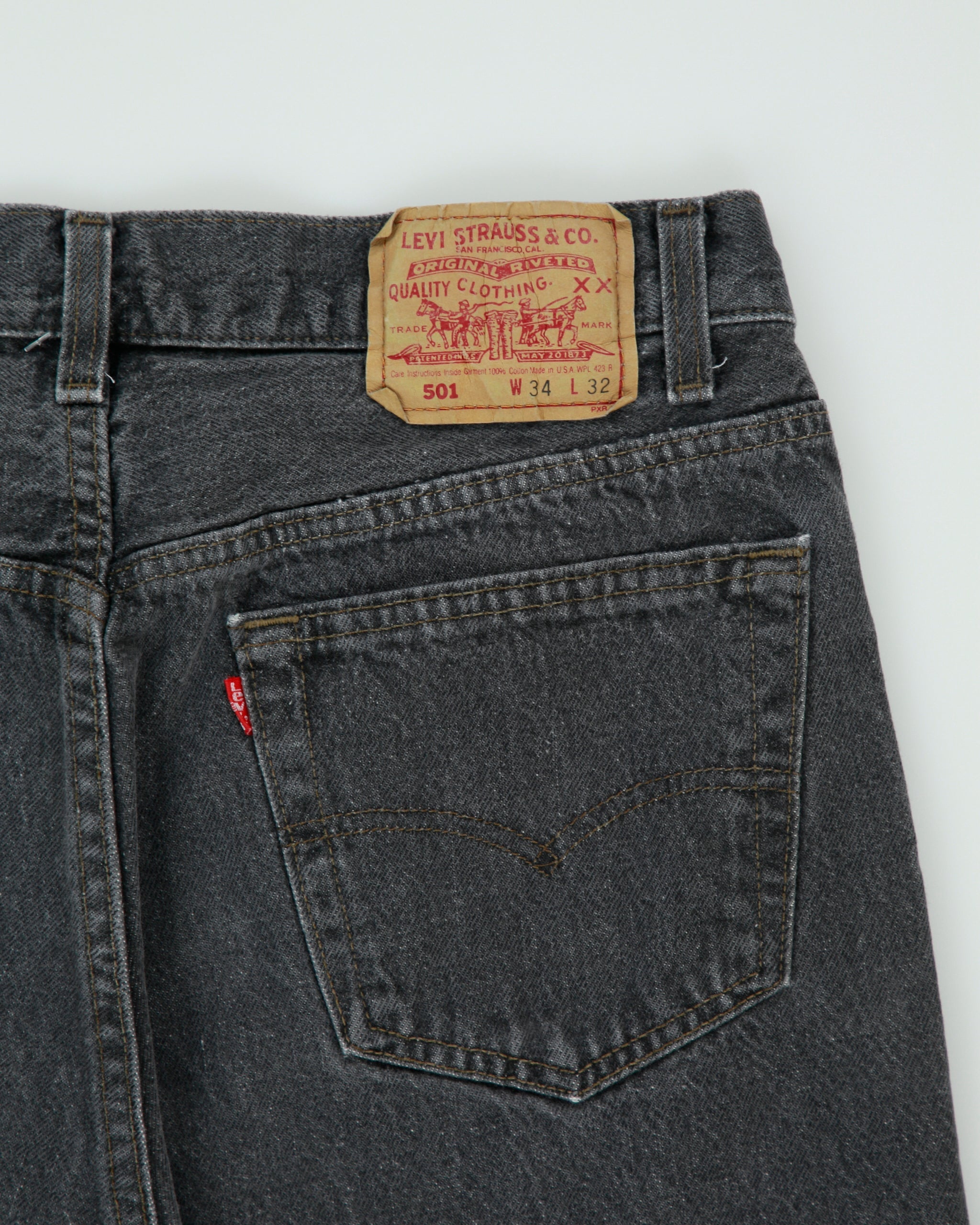 Vintage 1996 Levi's 501 Red Batwing Made In USA Jeans - W30 L28