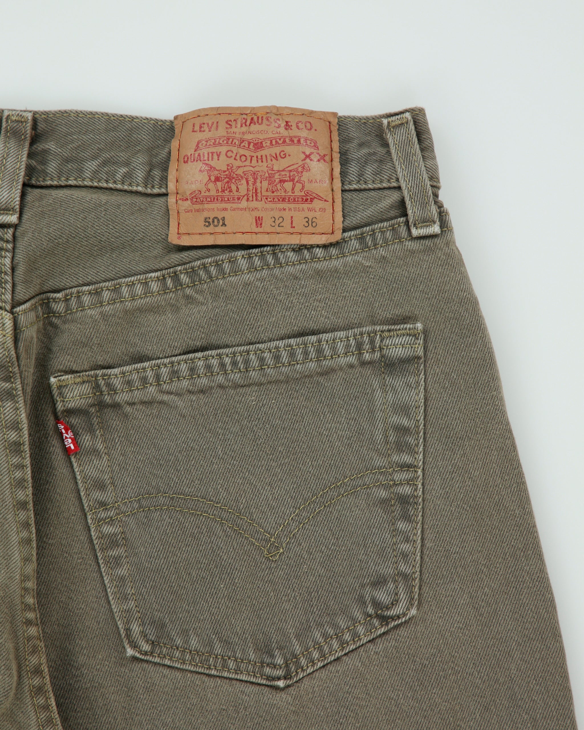 Vintage 1998 Levi's 501 Red Batwing Made In USA Jeans - W30 L34