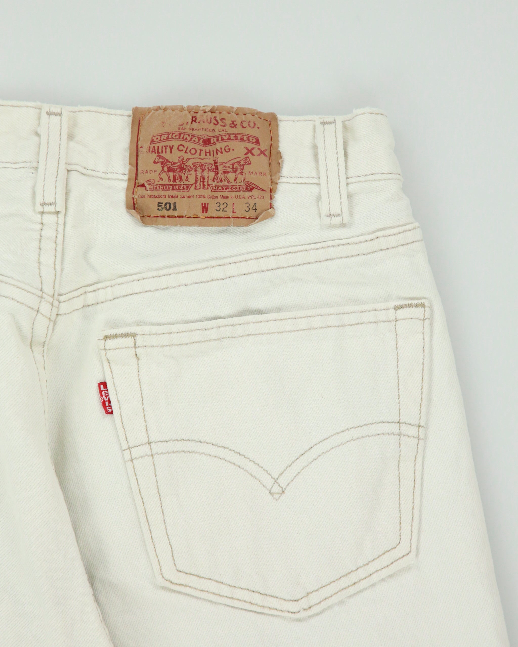 Vintage 1994 Levi's 501 Red Batwing Made In USA Jeans - W28 L32