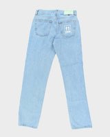 Off White Straight Leg Light Wash Denim Jeans - W28 L30