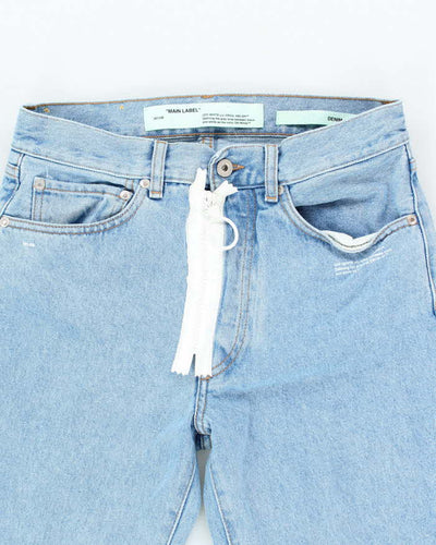 Off White Straight Leg Light Wash Denim Jeans - W28 L30