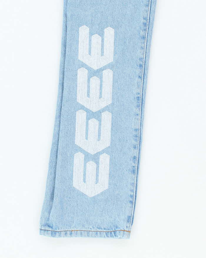 Off White Straight Leg Light Wash Denim Jeans - W28 L30