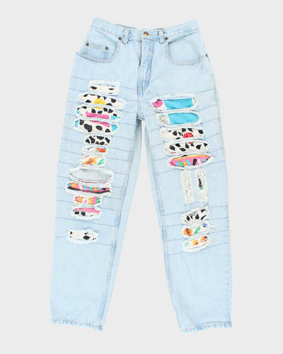 Vintage 90's Light Wash Customised Relaxed Fit Jeans - W28 L29