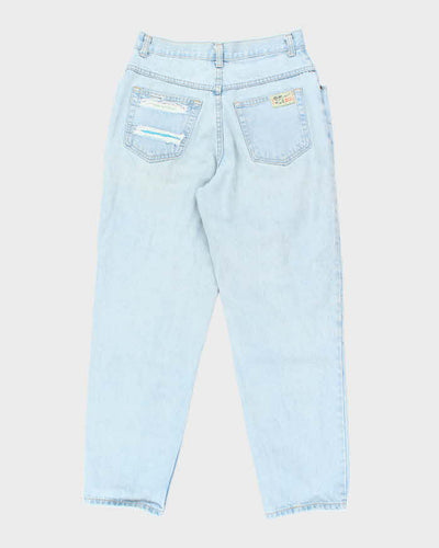 Vintage 90's Light Wash Customised Relaxed Fit Jeans - W28 L29