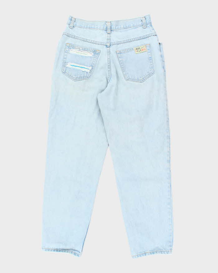Vintage 90's Light Wash Customised Relaxed Fit Jeans - W28 L29