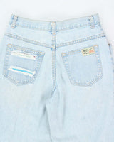 Vintage 90's Light Wash Customised Relaxed Fit Jeans - W28 L29
