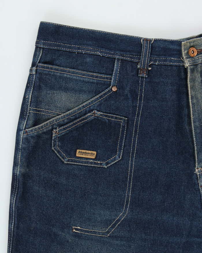 Vintage Y2K 00s Akademics Gene Research Knee Patch Wide Leg Jeans - W40 L29