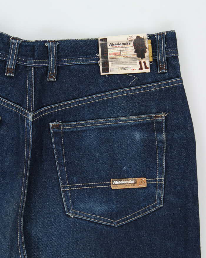 Vintage Y2K 00s Akademics Gene Research Knee Patch Wide Leg Jeans - W40 L29
