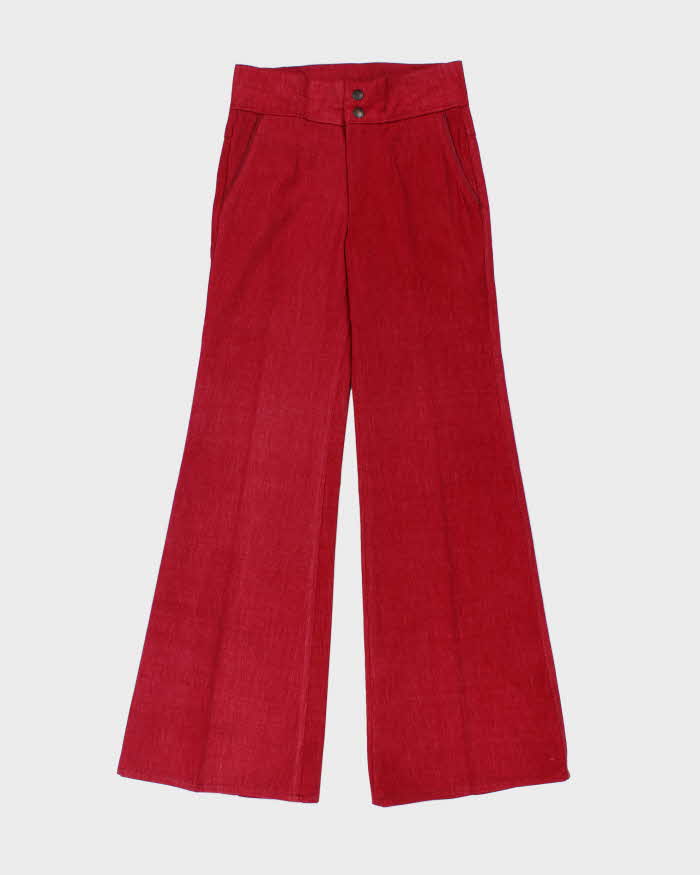 DSWT 1970s Pooh Jeans High Waisted Brushed Cotton Flared Jeans - W27 L32