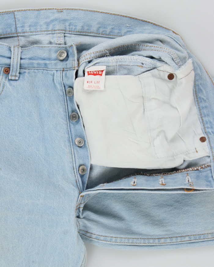 Vintage 1988 Levi's 501 Red Batwing Made In USA Jeans - W32 L32