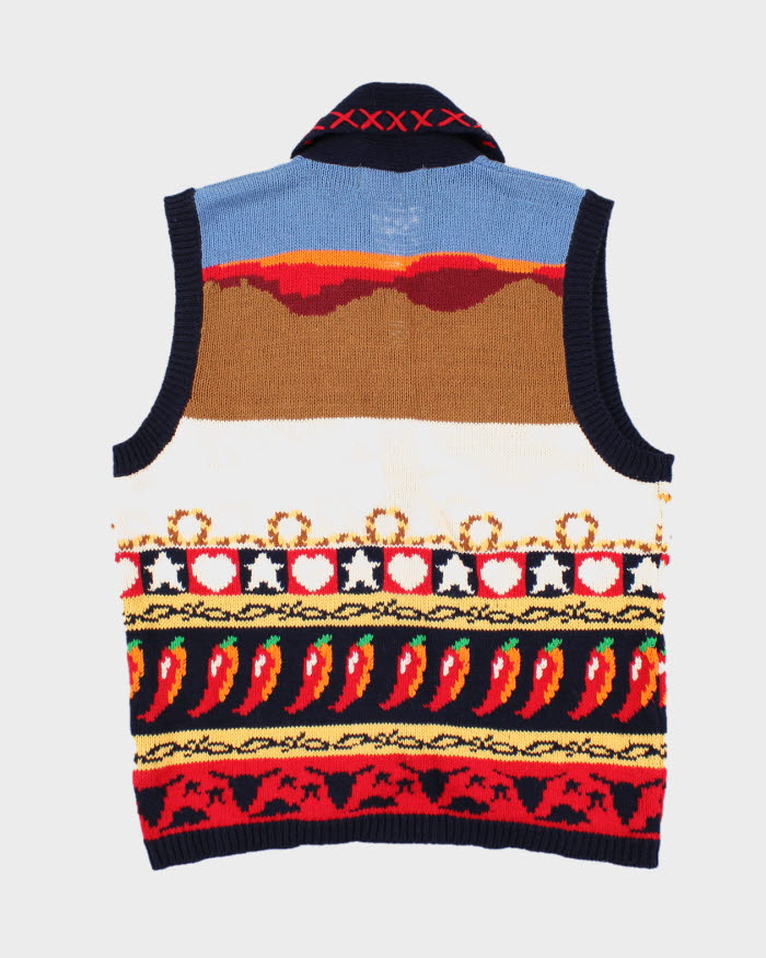 Vintage 90s The Eagle's Eye Western Cowboy Knit Vest - S