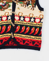 Vintage 90s The Eagle's Eye Western Cowboy Knit Vest - S